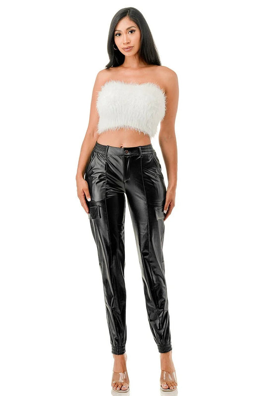 Faux Leather Lined Jogger