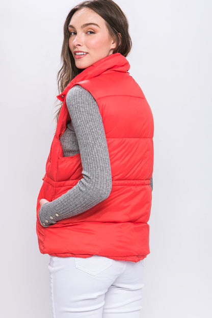 Zip Up Puffer Vest with Toggles