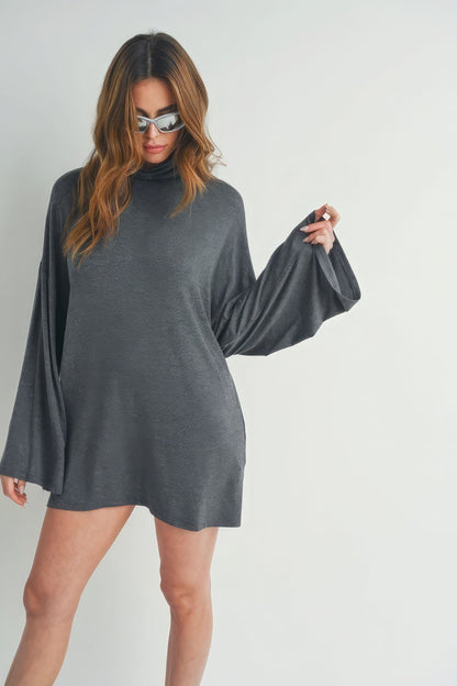 Bell Slv Turtle Neck Dress