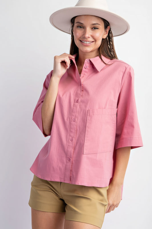 Poplin Button Down Shirt