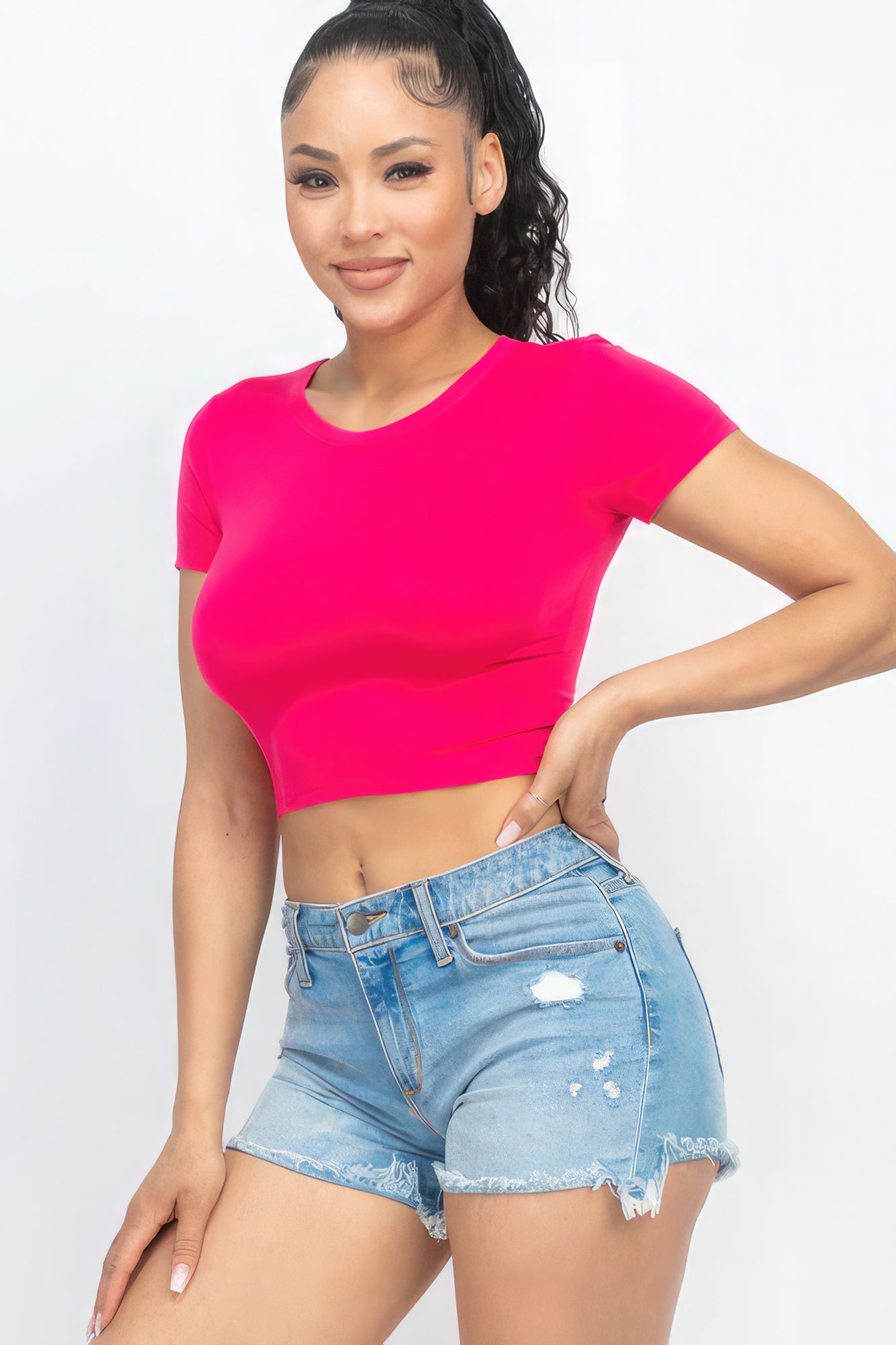 Roundneck Crop Top Tee