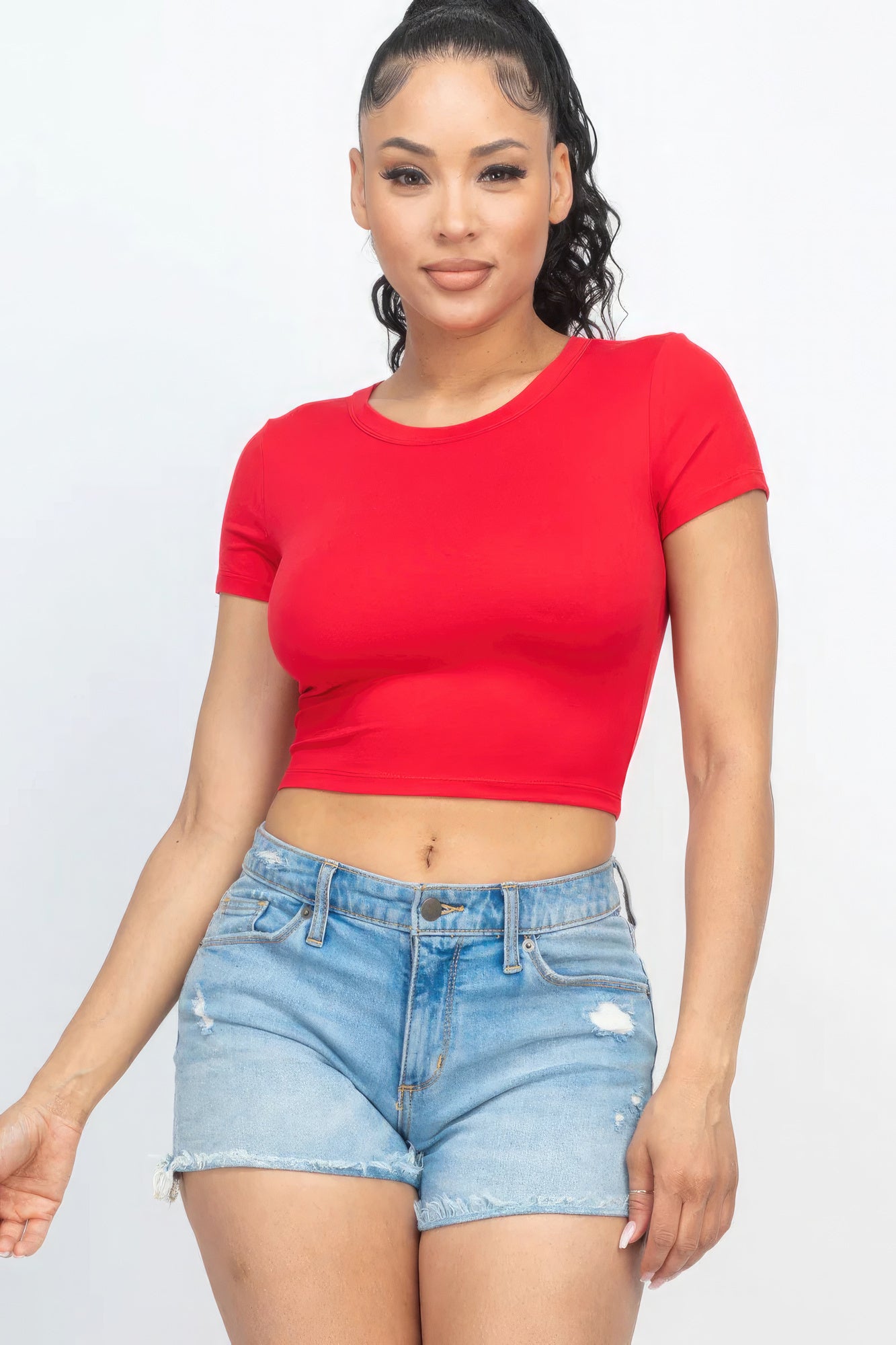 Roundneck Crop Top Tee